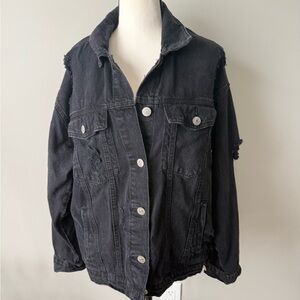 Forever 21 | Charcoal Denim destroyed style denim jacket